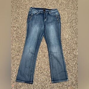 Women’s plus size 16W, size 16 Earl Jeans slim bootcut embroidered